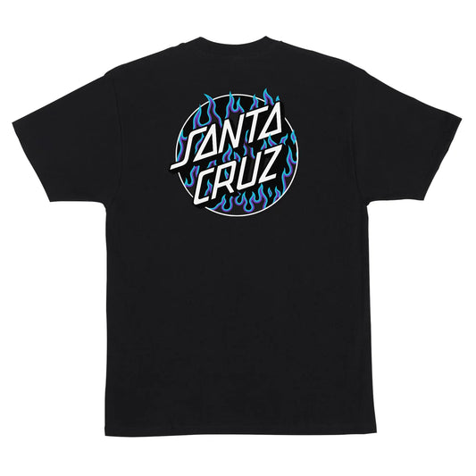 SANTA CRUZ x THRASHER Flame Dot Santa Cruz Men's T-Shirt - Black