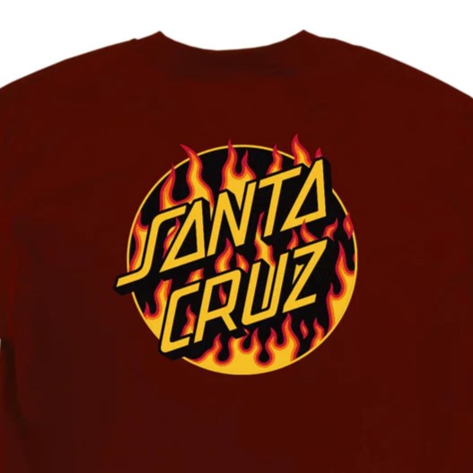 SANTA CRUZ x THRASHER Flame Dot Santa Cruz Men's T-Shirt - Burgundy