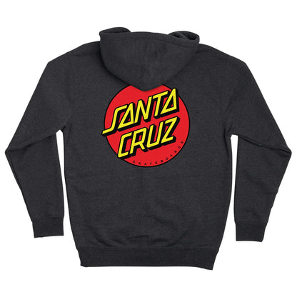 SANTA CRUZ Classic Dot Zip Hoodie Sweatshirts - Charcoal