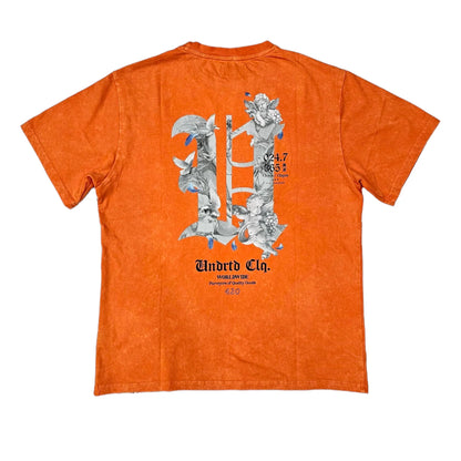 HIGHLY UNDRTD Washed Vintage Graphic T-Shirt - Orange