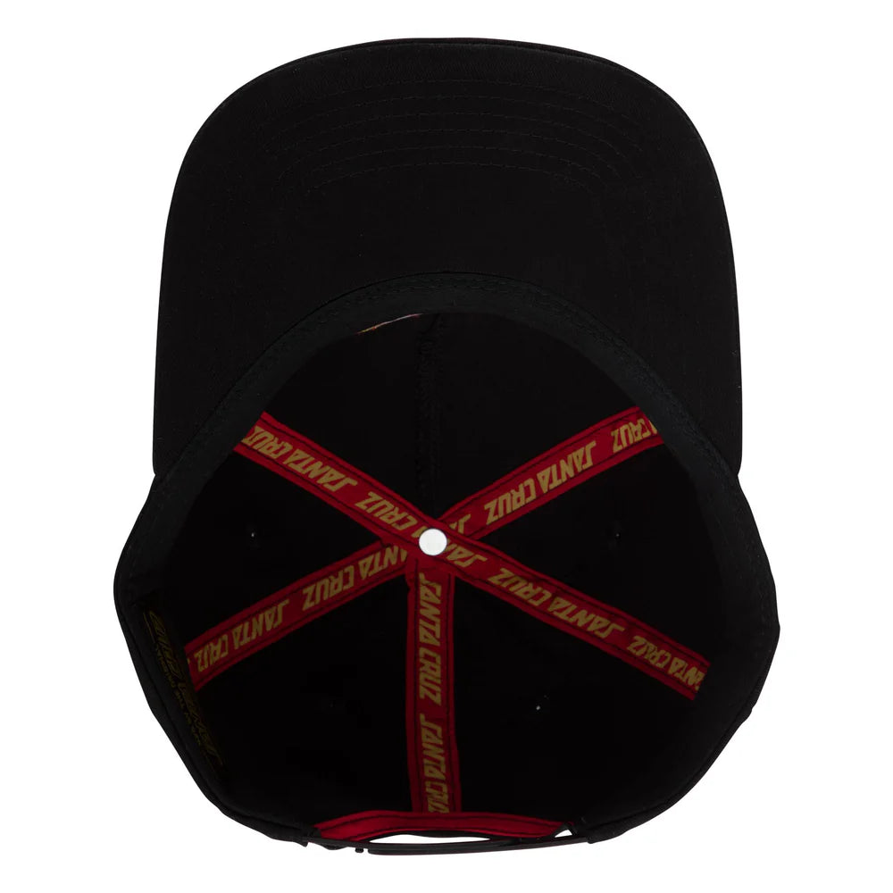 SANTA CRUZ Flamed Ring Dot Snapback Hat - Black