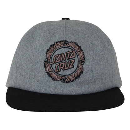 SANTA CRUZ Flamed Ring Dot Snapback Hat - Grey