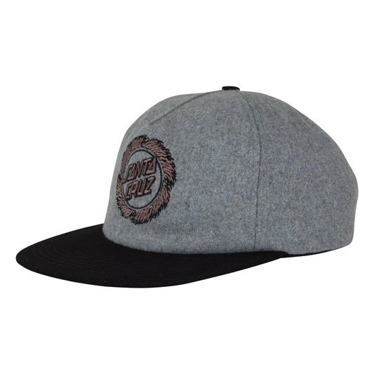 SANTA CRUZ Flamed Ring Dot Snapback Hat - Grey