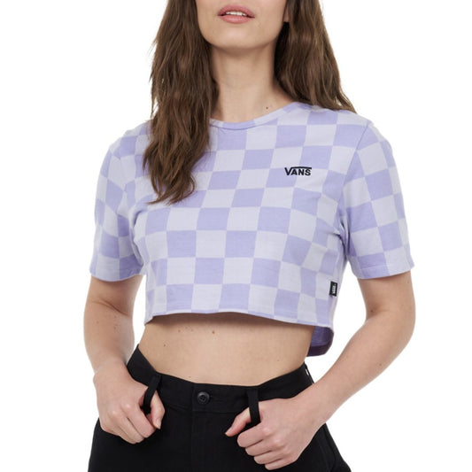 VANS Check Crew Crop T-Shirt - Lavender