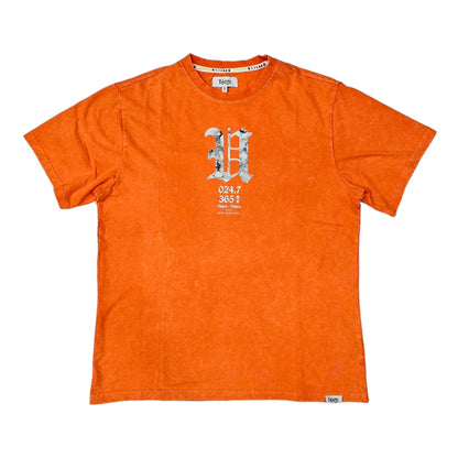 HIGHLY UNDRTD Washed Vintage Graphic T-Shirt - Orange