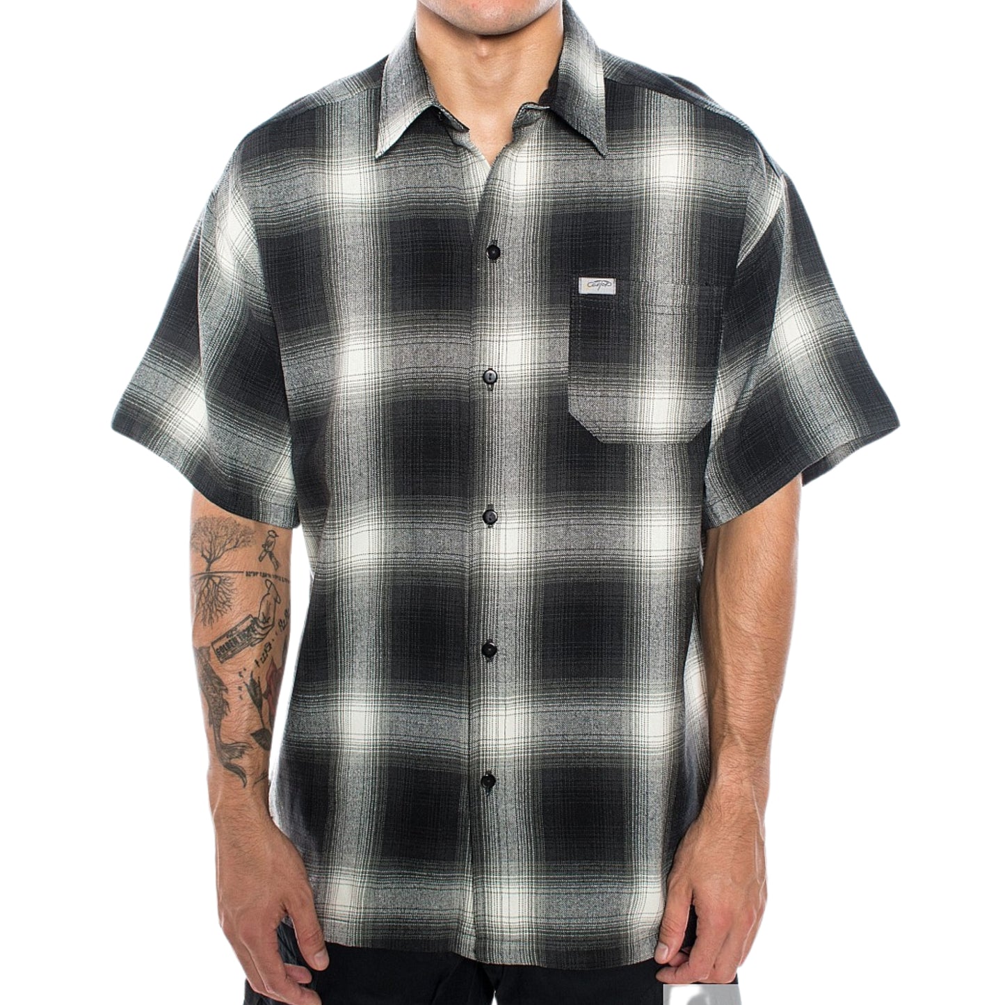 CAL TOP 2000 S/S Plaid Color Base: Black/Ivory