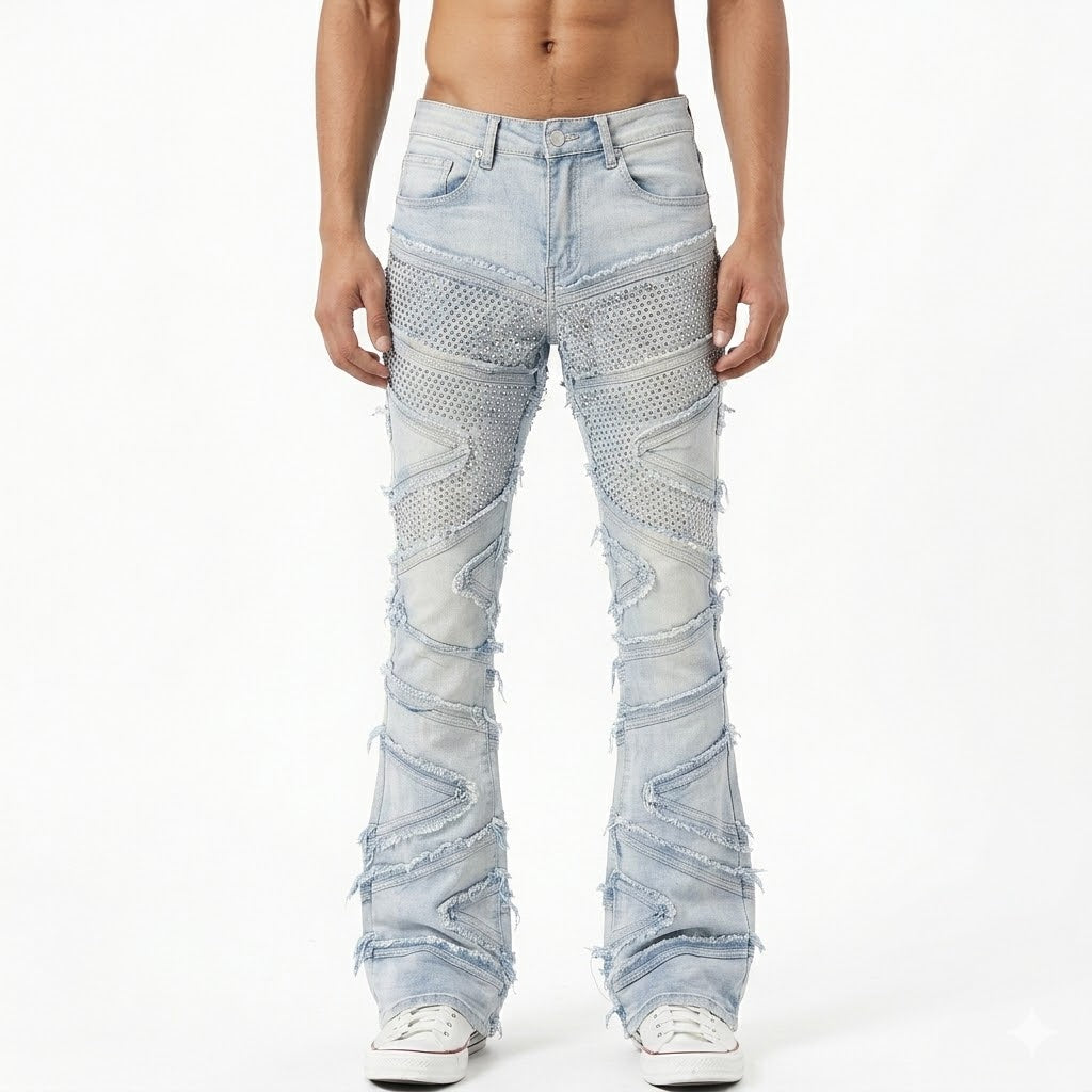 BLEEKER & MERCER Studded Stacked Fit Pants