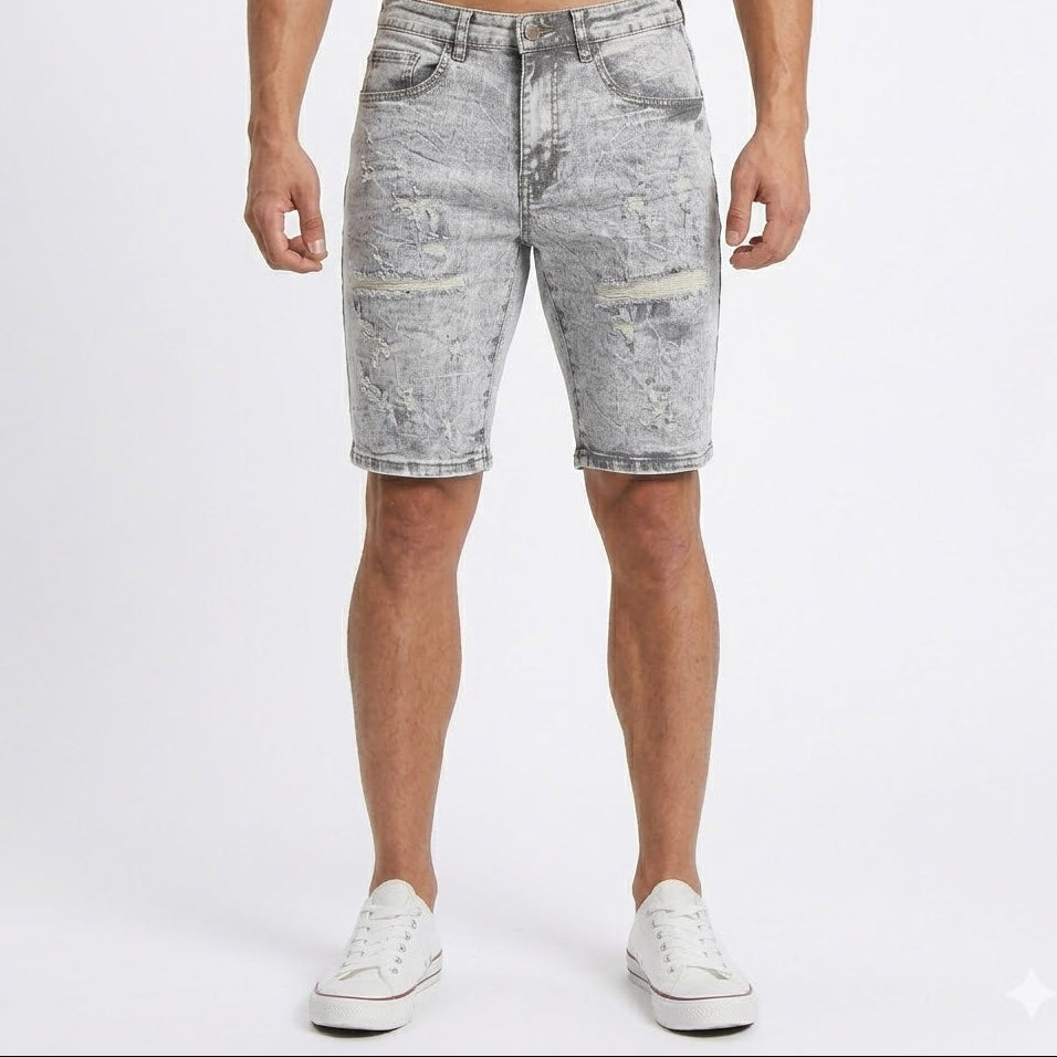 BLEEKER & MERCER Distressed Shorts