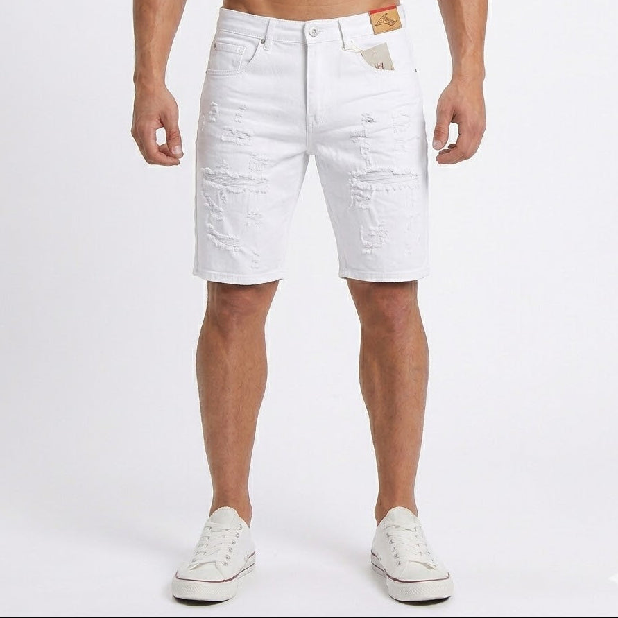 BLEEKER & MERCER Distressed Shorts
