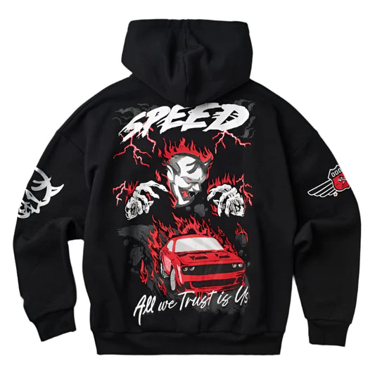 REASON Dodge Demon Full Zip Back Print Hoodie