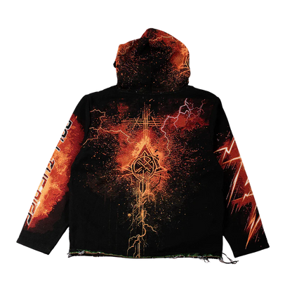 MAJESTIC Death Card Tapestry Rhinestone Graphic Hoodie