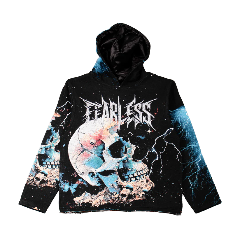 MAJESTIC Decayed Tapestry Rhinestone Graphic Hoodie