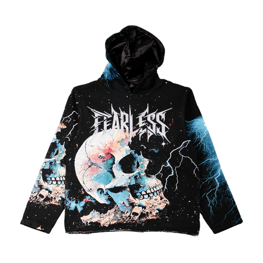 MAJESTIC Decayed Tapestry Rhinestone Graphic Hoodie