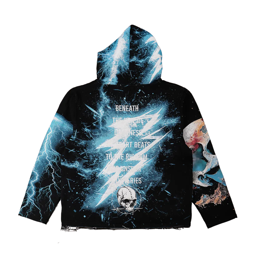 MAJESTIC Decayed Tapestry Rhinestone Graphic Hoodie