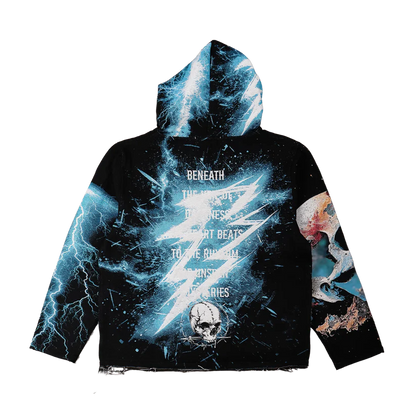 MAJESTIC Decayed Tapestry Rhinestone Graphic Hoodie