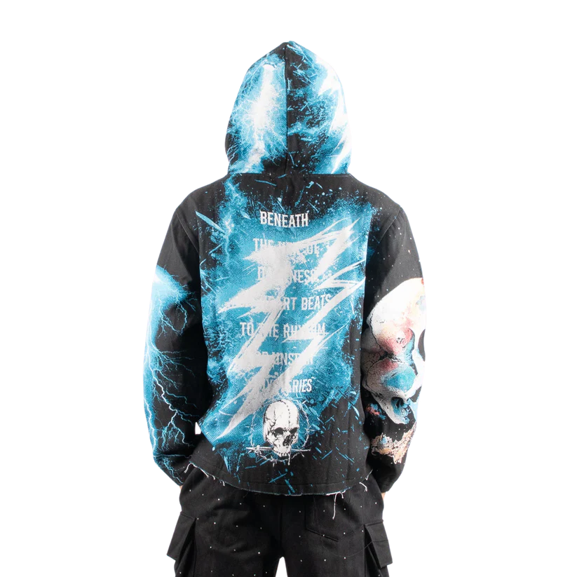 MAJESTIC Decayed Tapestry Rhinestone Graphic Hoodie