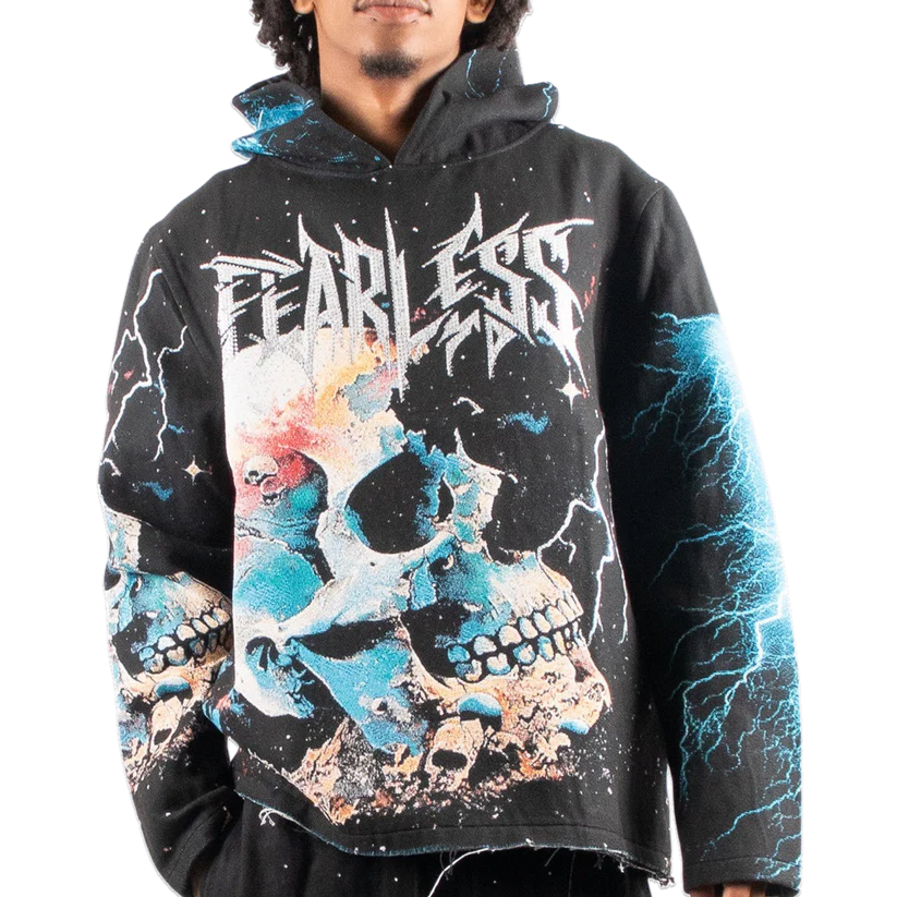 MAJESTIC Decayed Tapestry Rhinestone Graphic Hoodie