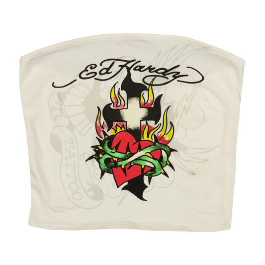 ED HARDY Cross Heart Tube Top