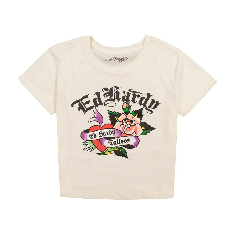 ED HARDY Rose Banners Baby Tee