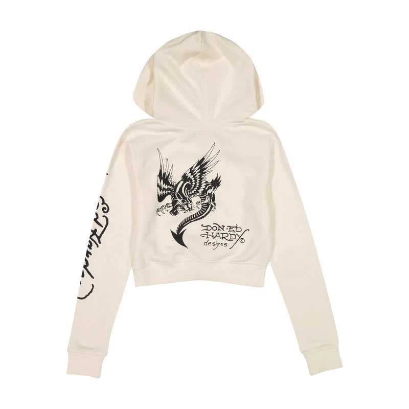 ED HARDY Dagger Heart Cropped Hoodie