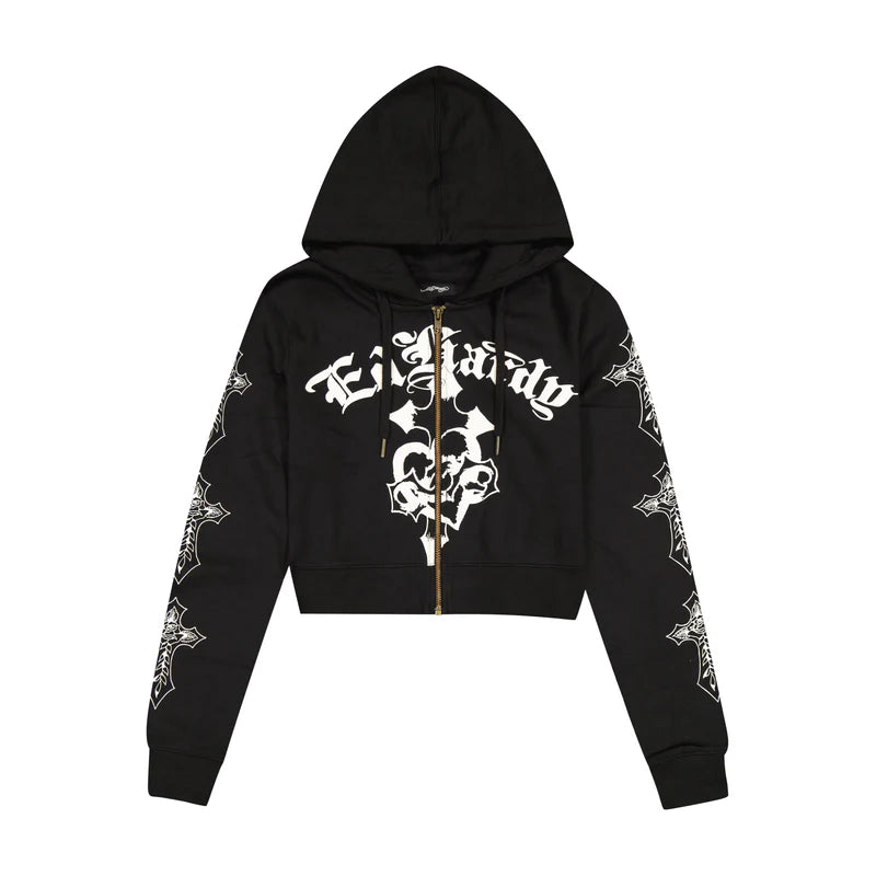 ED HARDY Crosses Zip Front Hoodie