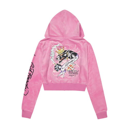 ED HARDY Panther Crown Velour Zip Front Hoodie – K MOMO