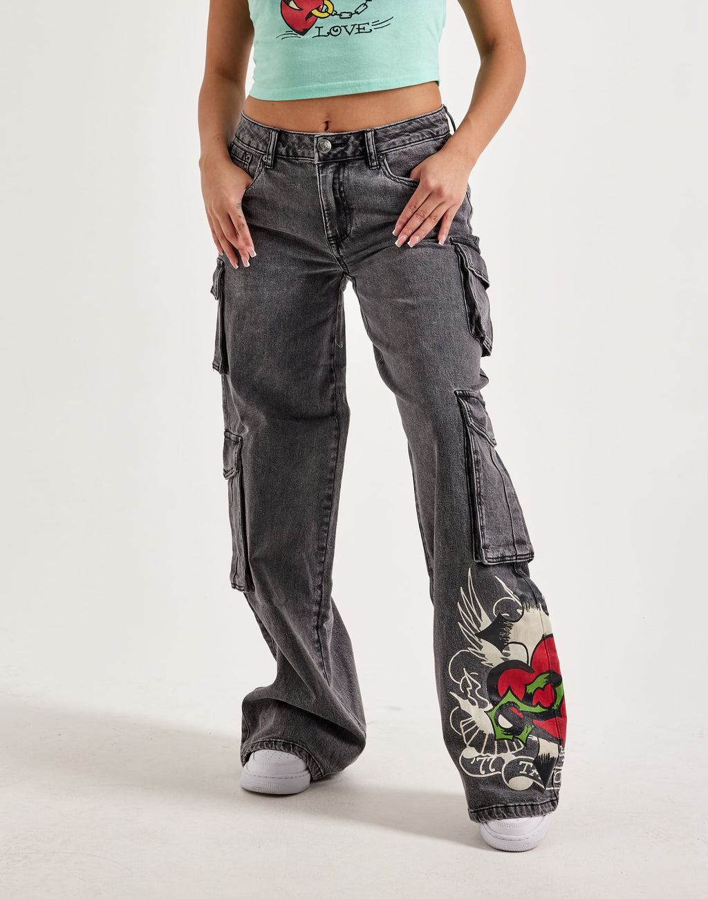 ED HARDY Sacred Heart Cargo Jeans