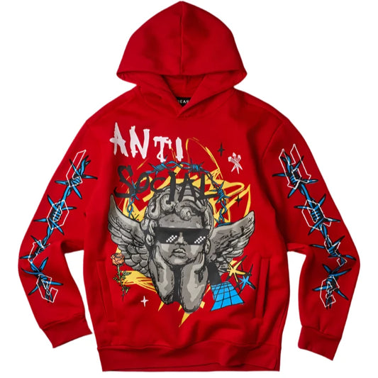 REASON Anti Social Cherub Graphic Print Hoodie