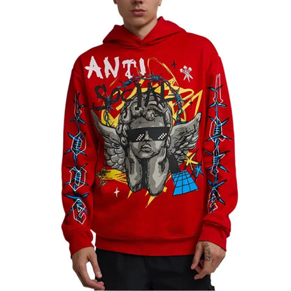 REASON Anti Social Cherub Graphic Print Hoodie