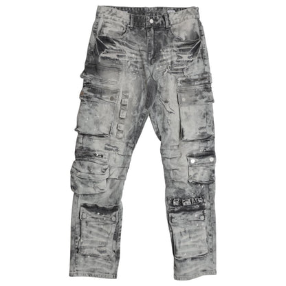 FIRST ROW Utility Cargo Multi Denim Pants