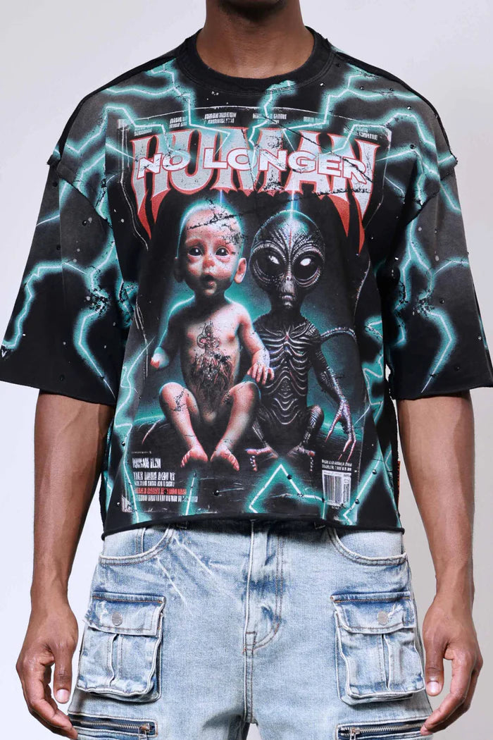 FIRST ROW Breaking News Human No Longer Cropped Tee