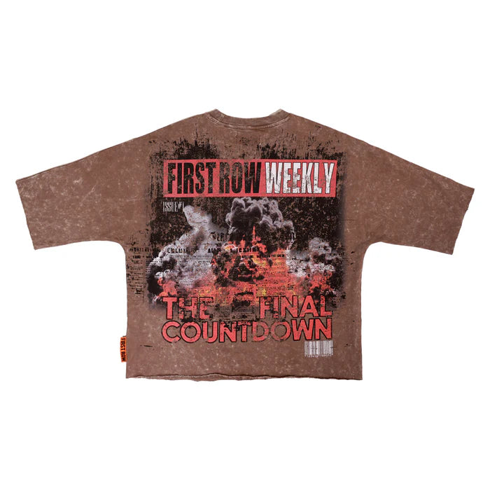FIRST ROW Breaking News Countdown Cropped Tee