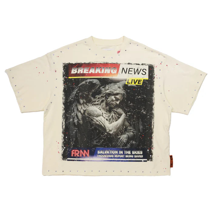 FIRST ROW Breaking News Salvation In The Skies Cropped Tee