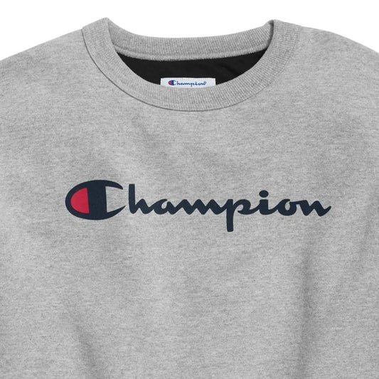 CHAMPION Powerblend Crewneck Sweatshirt Classic Script Logo - Grey