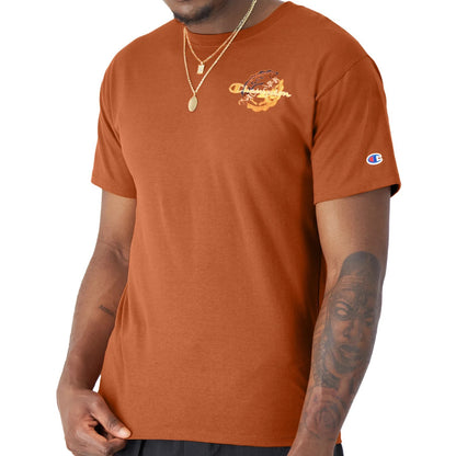 Champion Classic Crest Script Logo Graphic T-Shirt - Orange