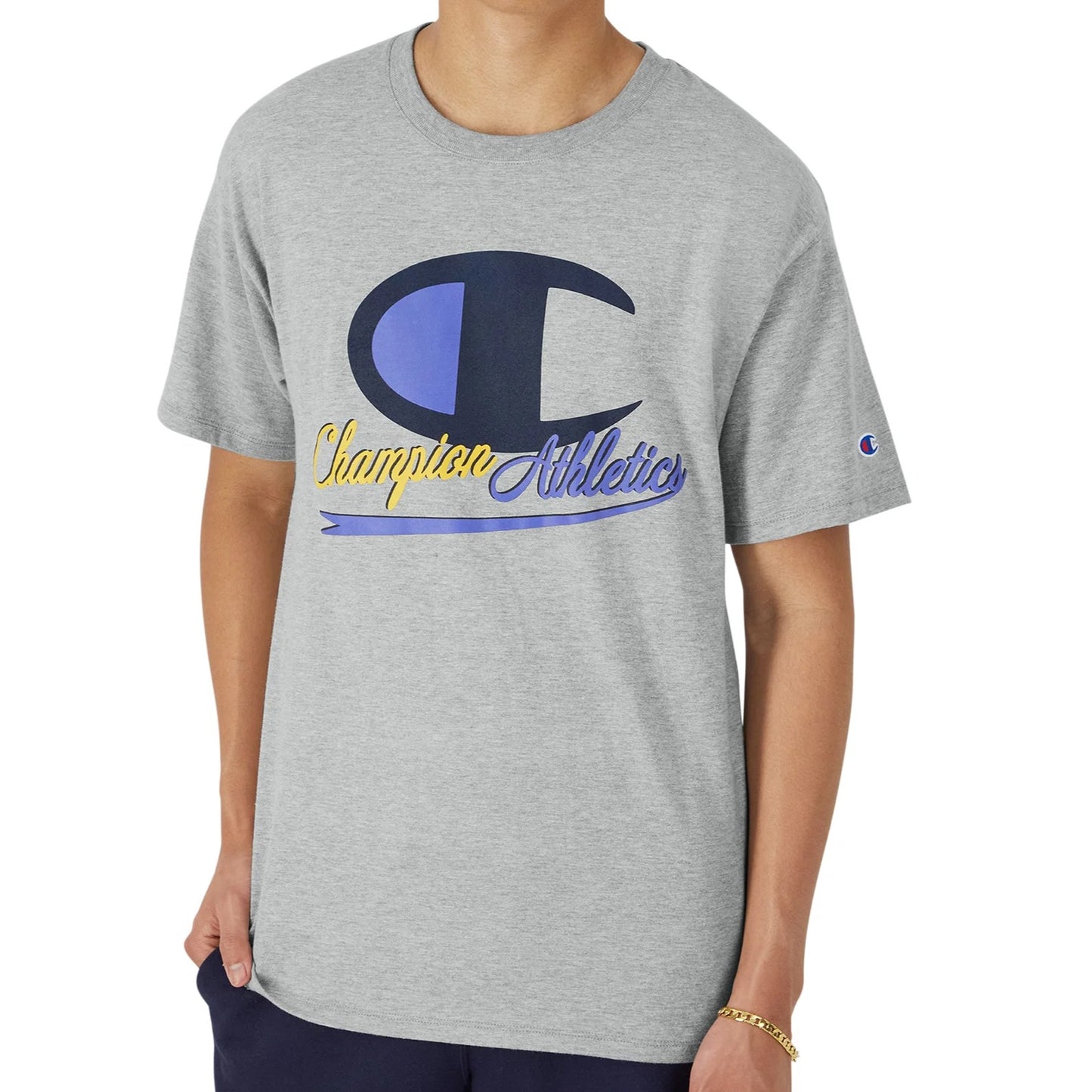 Champion Classic Athletics Logo Graphic T-Shirt - Heather Grey