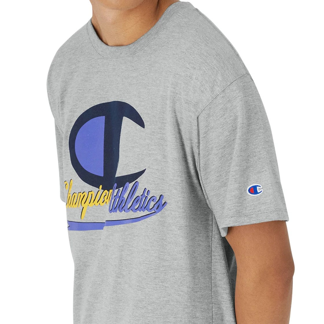 Champion Classic Athletics Logo Graphic T-Shirt - Heather Grey