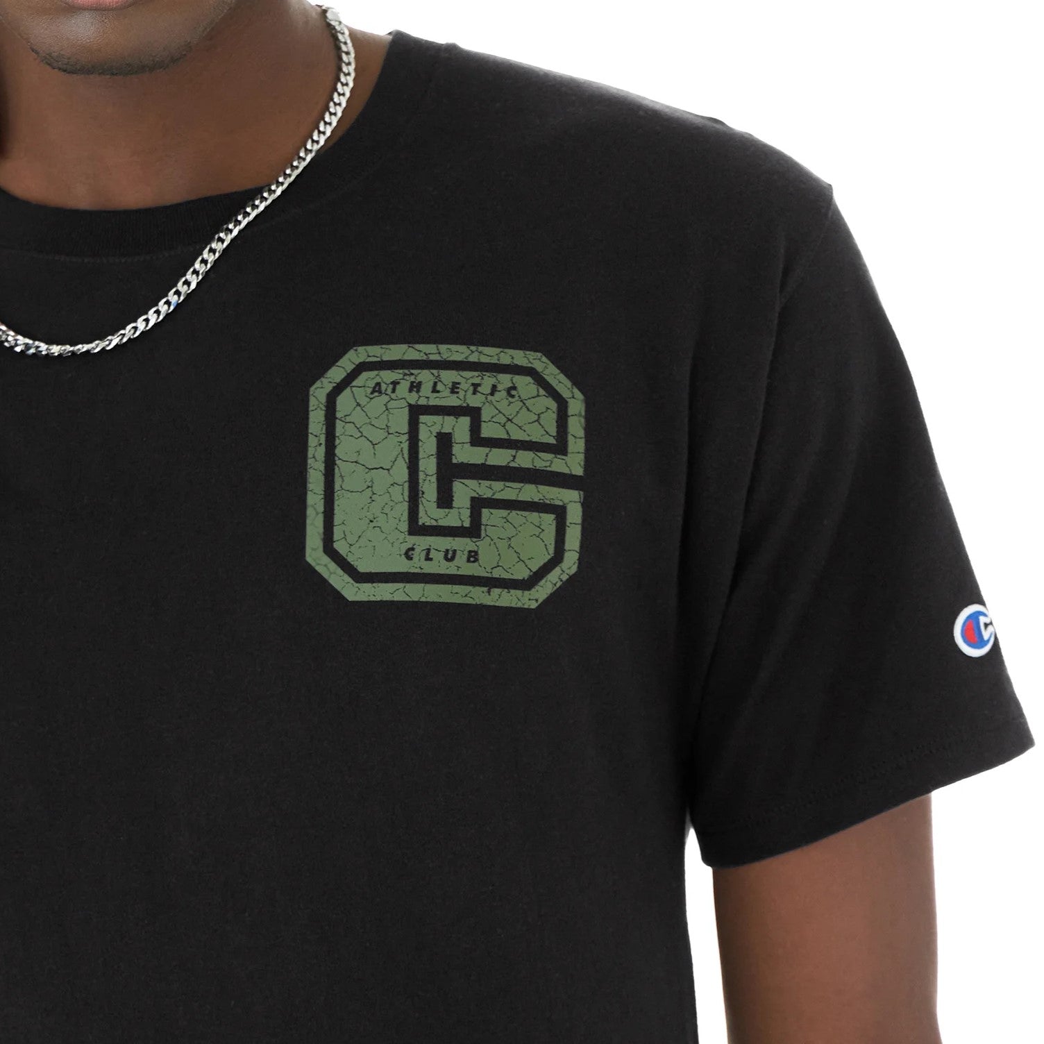 Champion Classic Big C Logo Graphic T-Shirt - Black