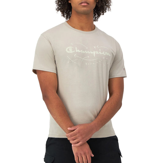 CHAMPION Script Play Lines Classic Graphic T-Shirt - Stone