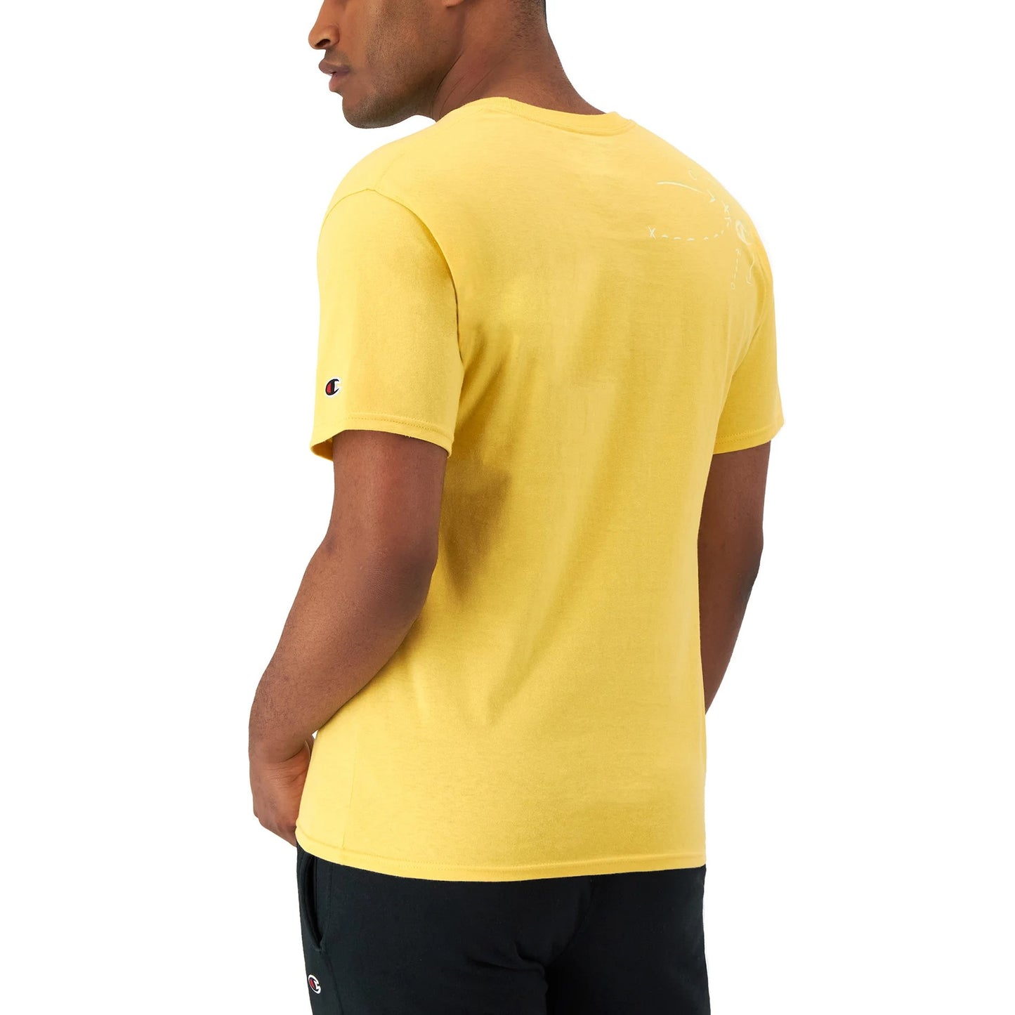 CHAMPION Script Play Lines Classic Graphic T-Shirt - Yellow