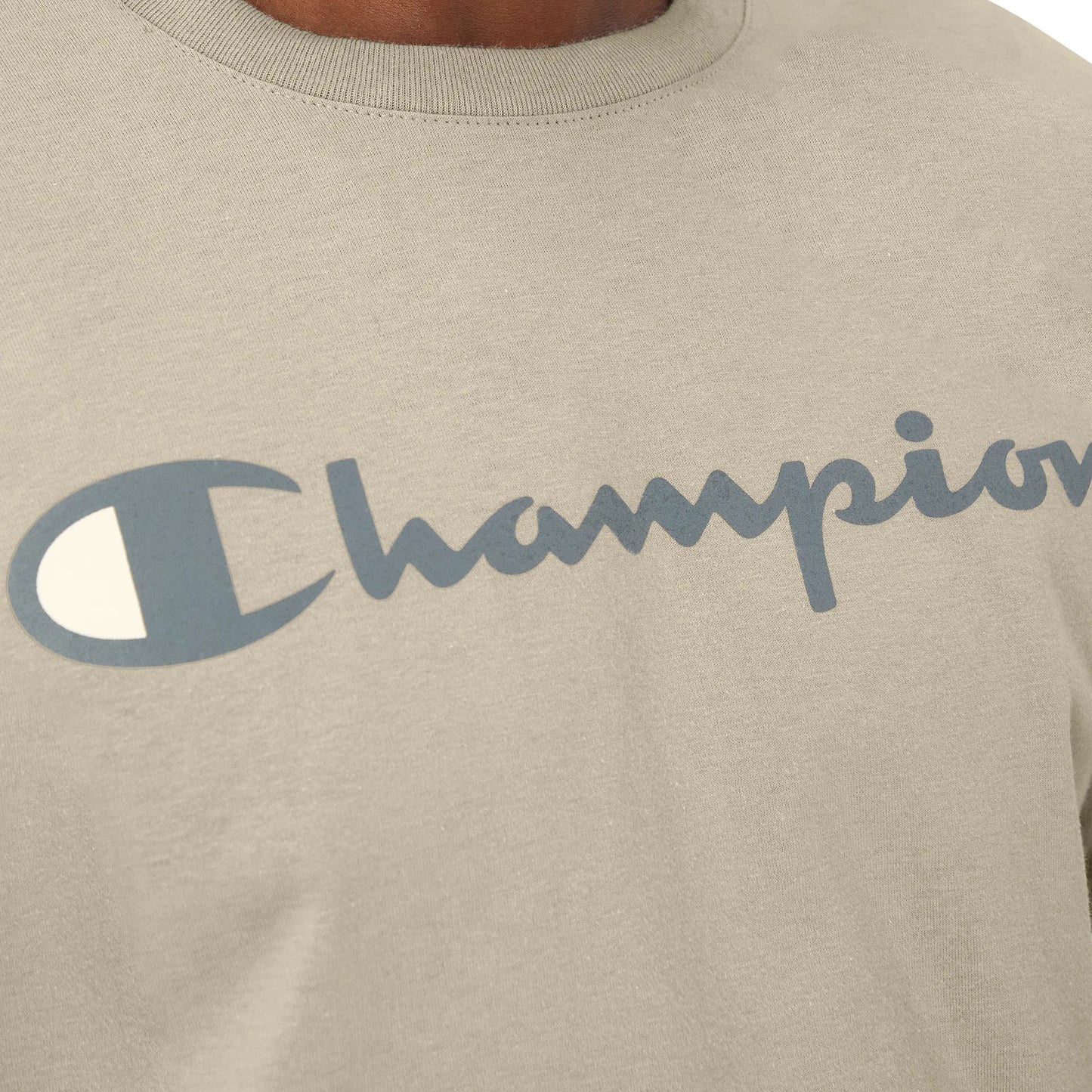 CHAMPION Script Logo Classic T-shirt - Stone