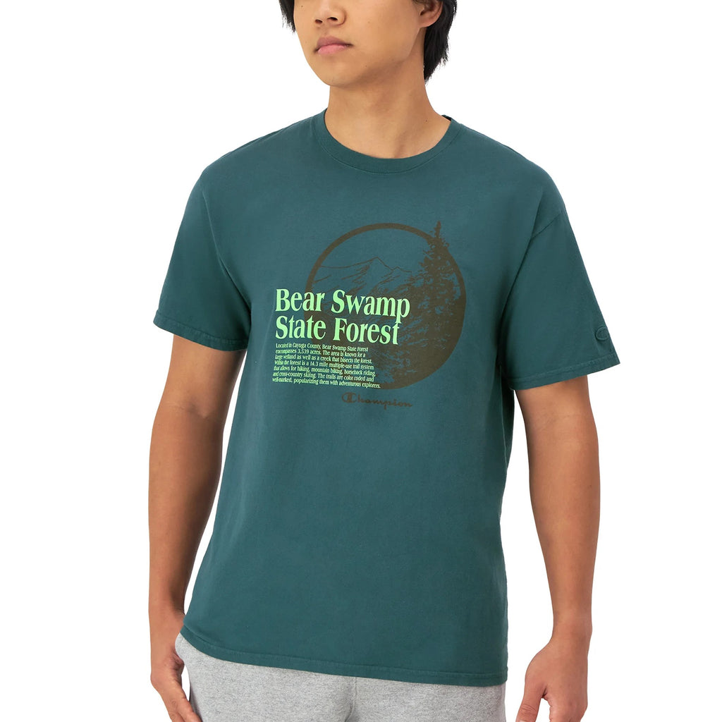 CHAMPION State Forest Logo Classic Vintage Wash Graphic T-Shirt