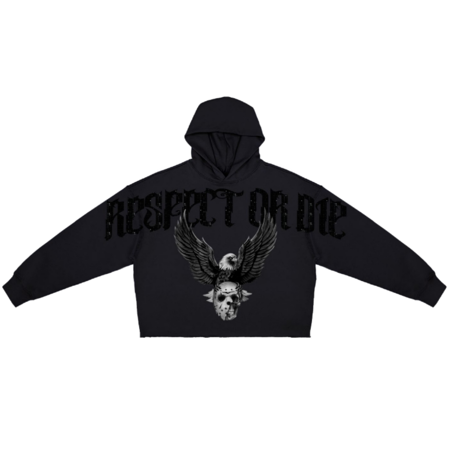 ROKU STUDIO Respect Or Die Cropped Graphic Hoodie