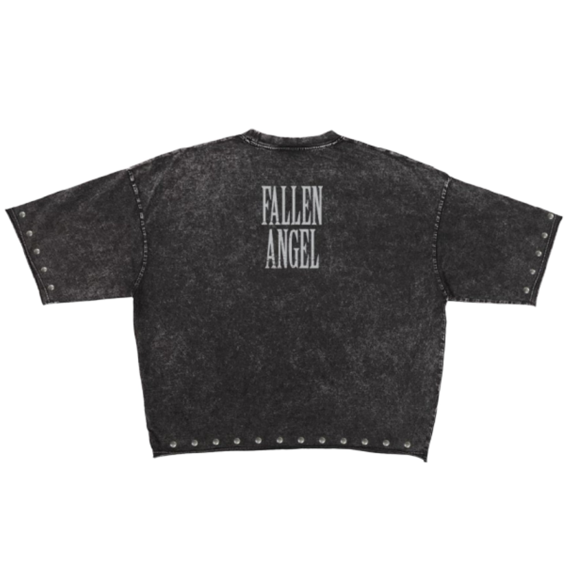 ROKU Fallen Angel Enzyme Washed Studded Cropped Tee