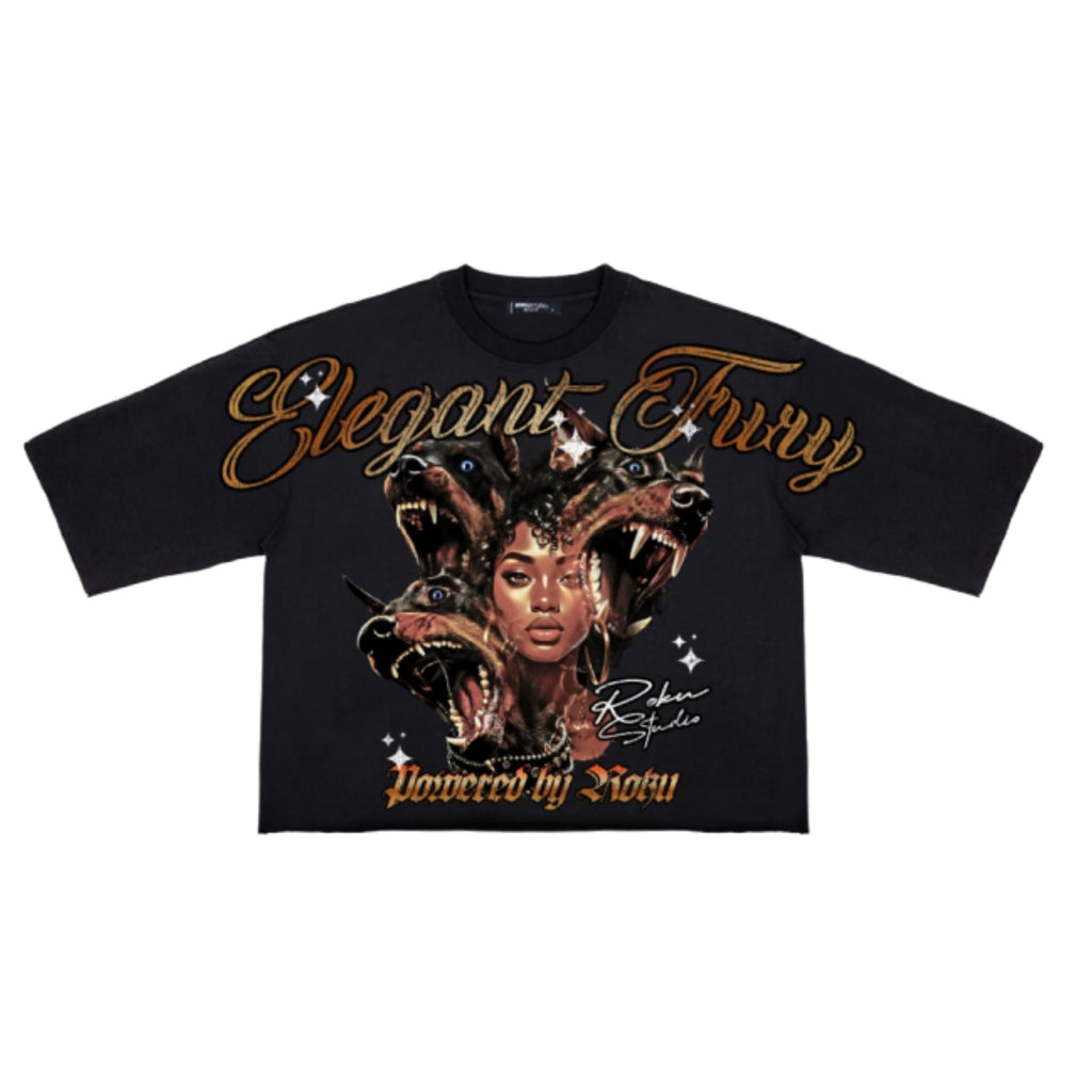 ROKU Elegant Fury Cropped Tee