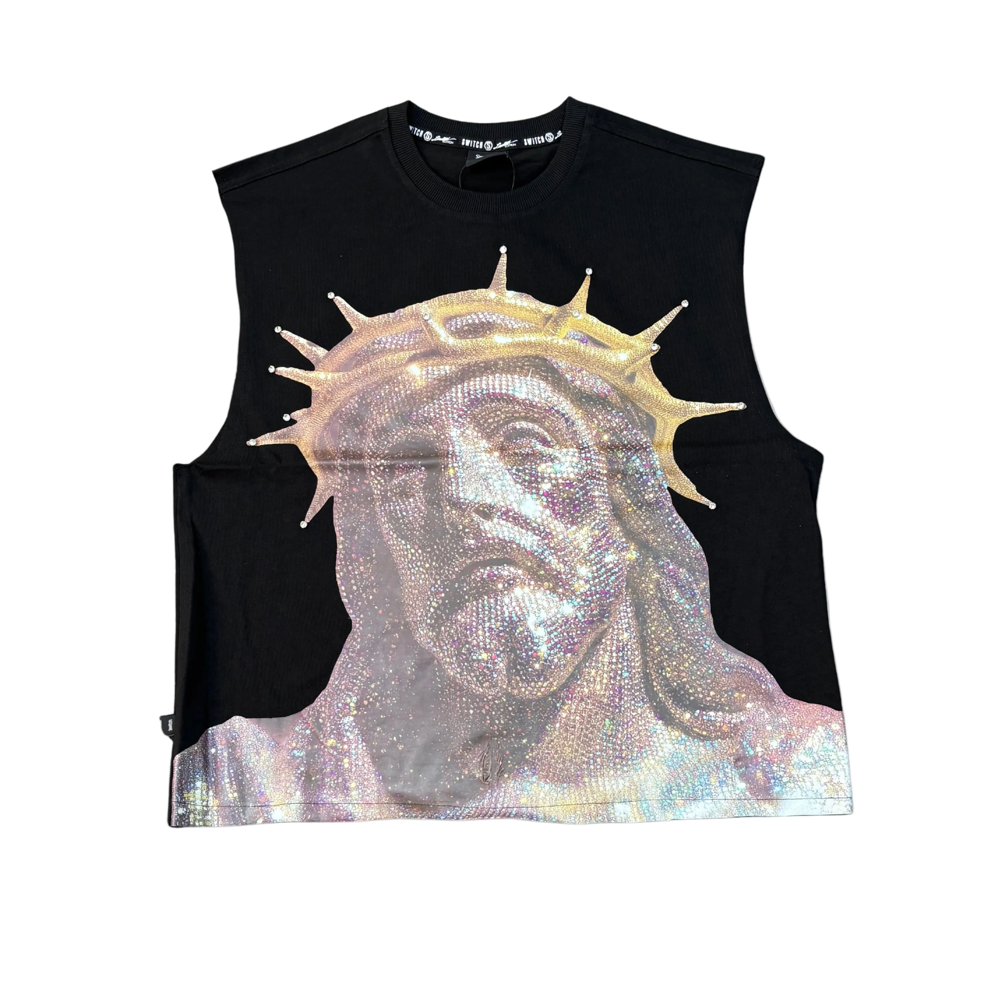 SWITCH Pray For The Real One Graphic Muscle Cropped Tee