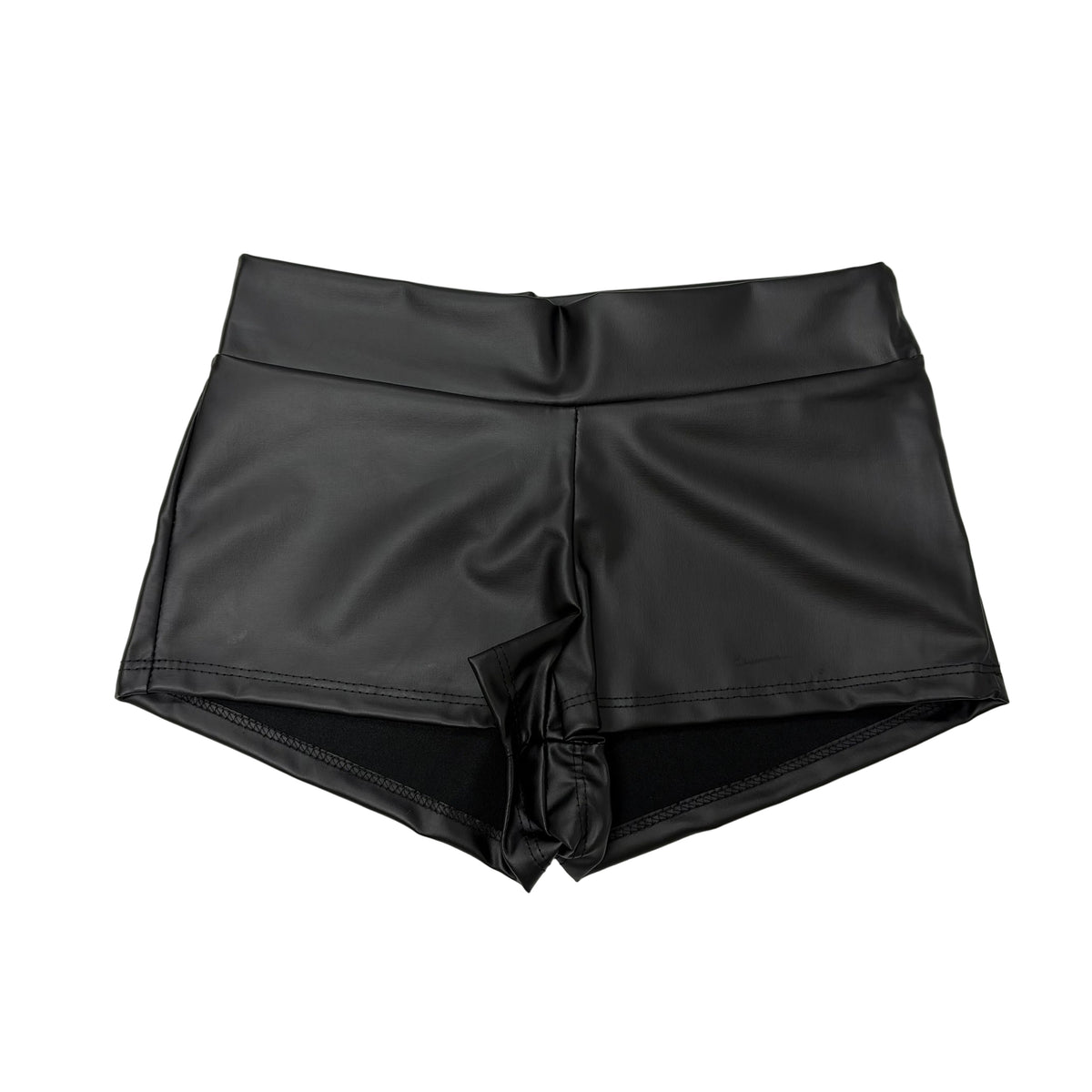 Women’s High-Waisted PU Leather Mini Shorts