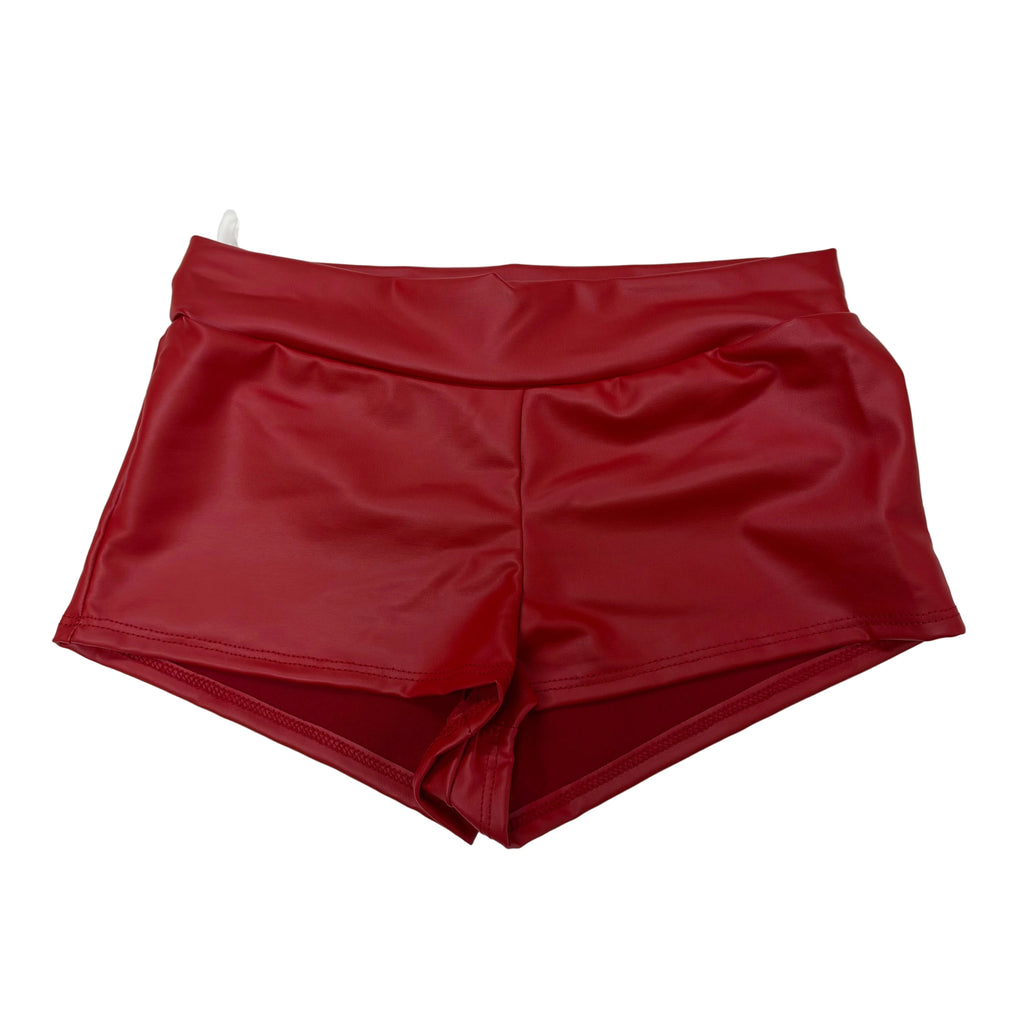 Women’s High-Waisted PU Leather Mini Shorts