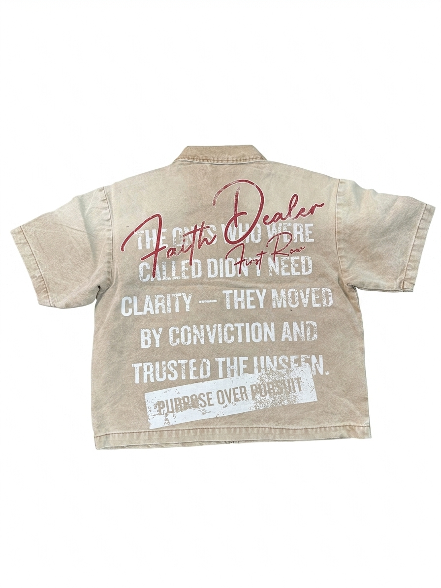 FIRST ROW Canvas Shirt W/ Stud TOP