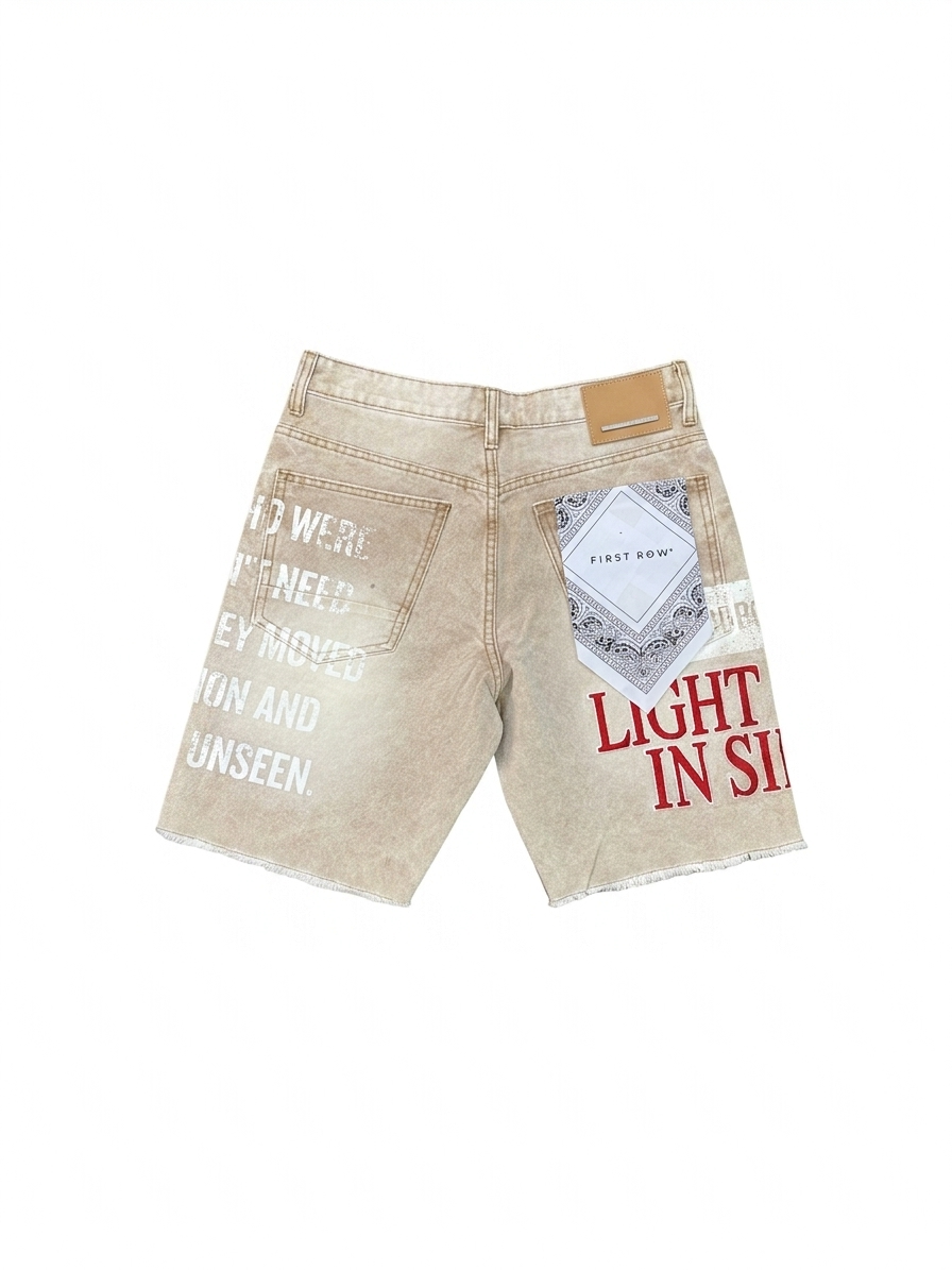 FIRST ROW Canvas Shorts W/ Stud BOTTOM